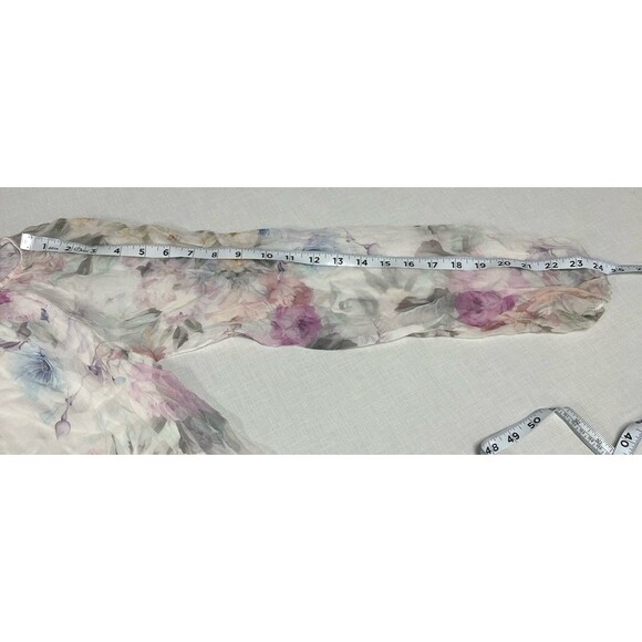 Viola Borghi Blouse White Floral Lined Silk Flowy Fairy Romantic Womens Medium - Picture 10 of 14
